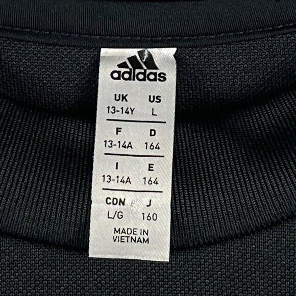 Adidas Climacool Top Kids Size L 3-Striped Long Sleeve Athletic Training Black - Picture 8 of 9